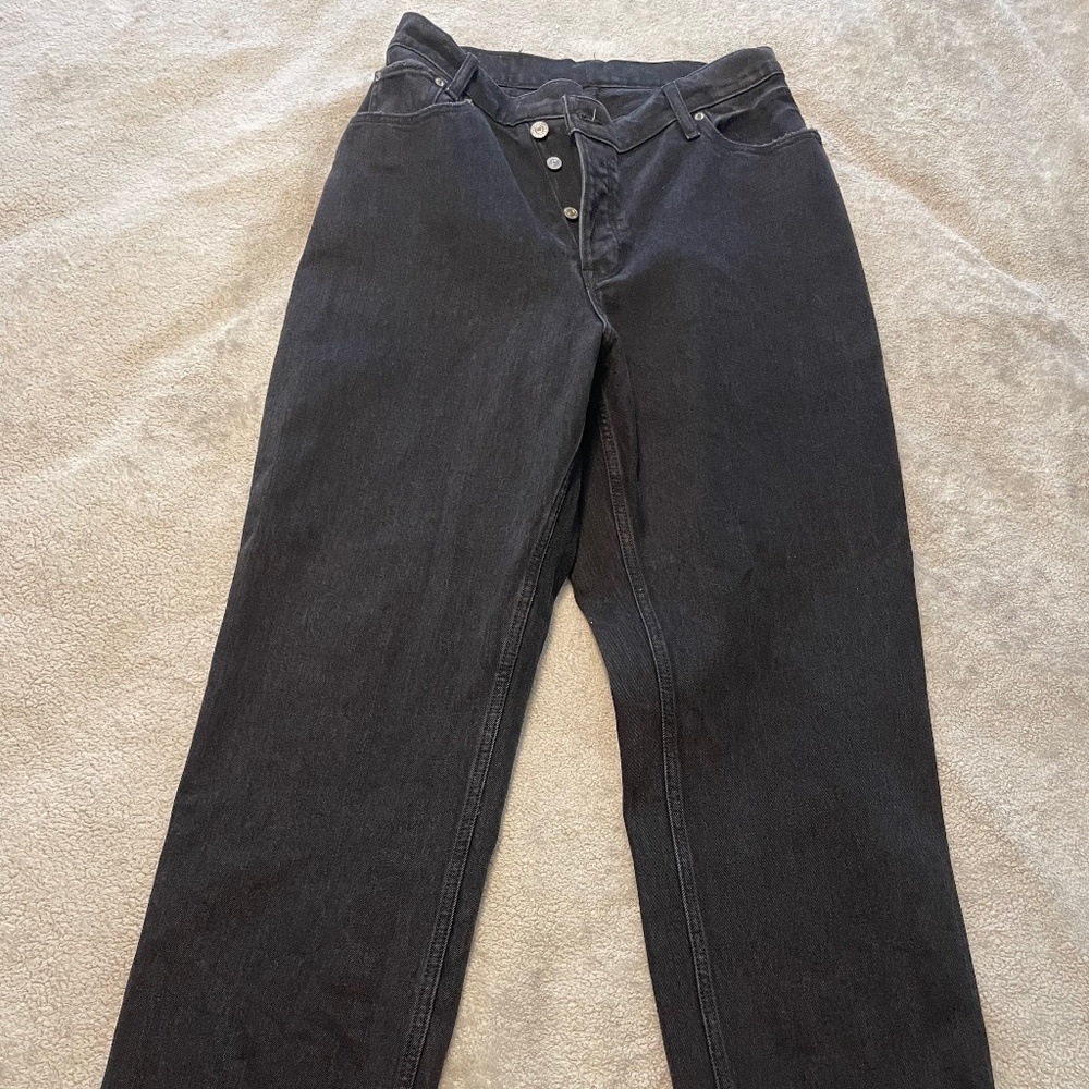 Abercrombie & Fitch Black High Waisted Button Fly Jeans